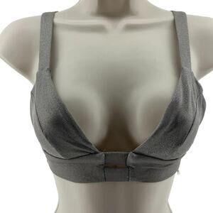 Vitamin A Neutra Bikini Bralette Top Silver Grey Strappy Back Womens Small